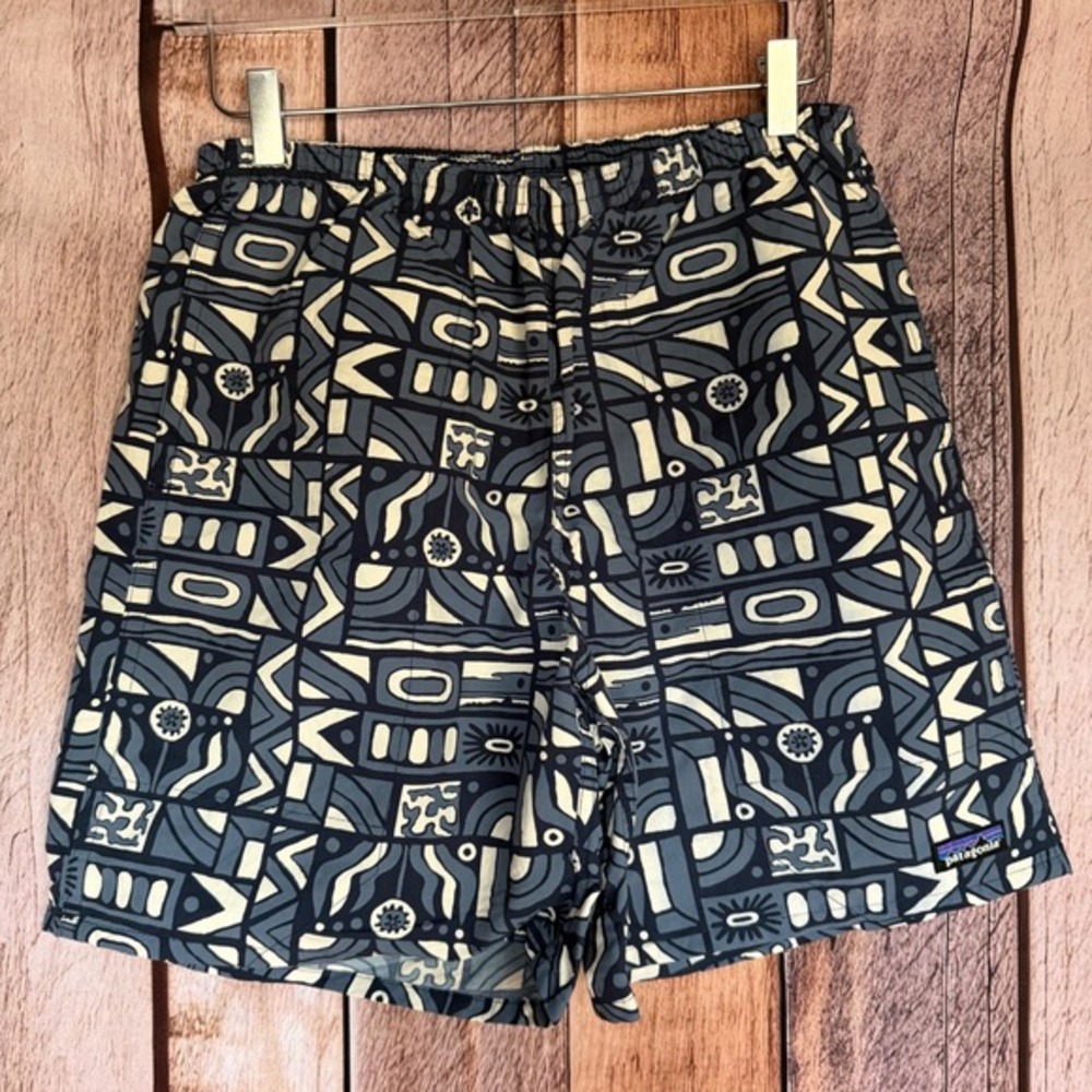 Patagonia Baggies Shorts Blue Geometric‎ Print Outdoor Gorpcore 2024 Medium